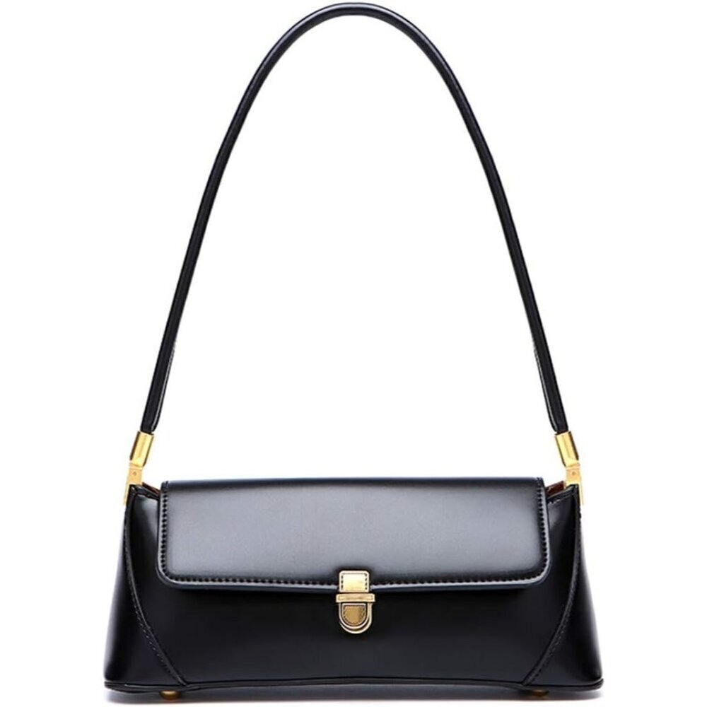 Womens Small Clutch Shoulder Bag Leather Mini Tote Handbag Buckle Closure